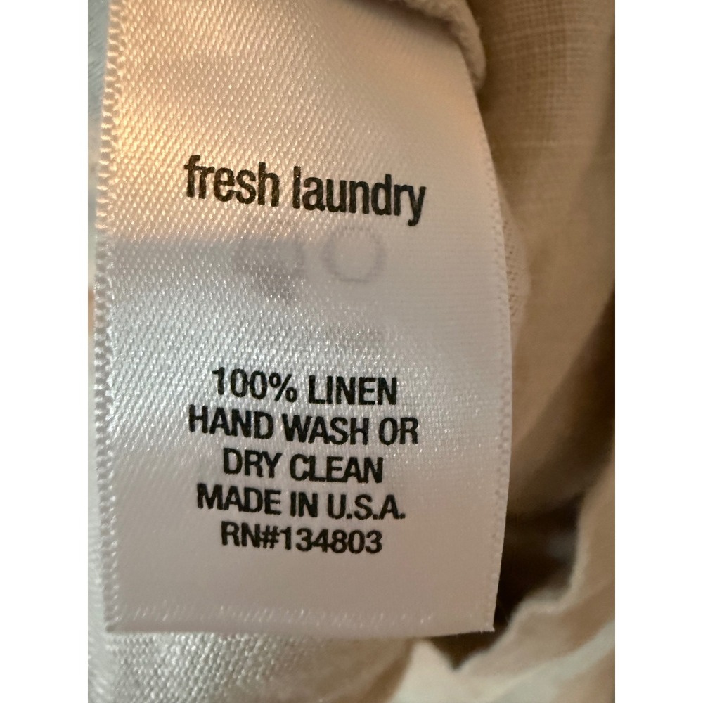 Fresh Laundry Women's Beige Linen Blend Wide Leg Cropped Pants Size Medium - Picture 9 of 9